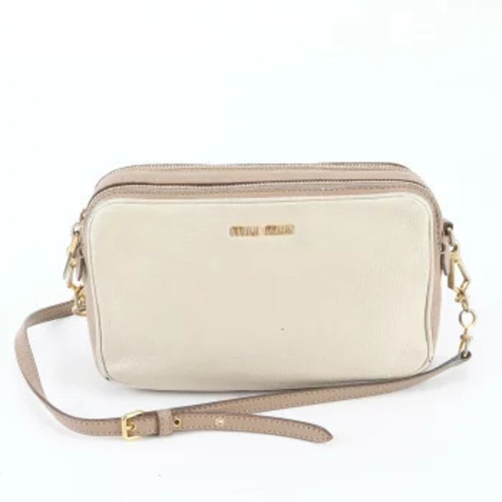 Miu Miu Leather Crossbody Bag White